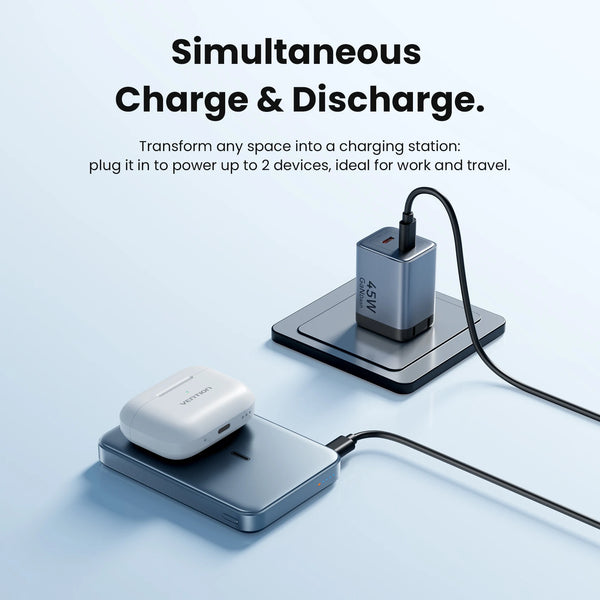 Vention 10000mAh 45W Power Bank For Qi2.2 25W MagSafe Magnetic Wireless Battery Portable Charger For iPhone 17 16 Samsung S25 24