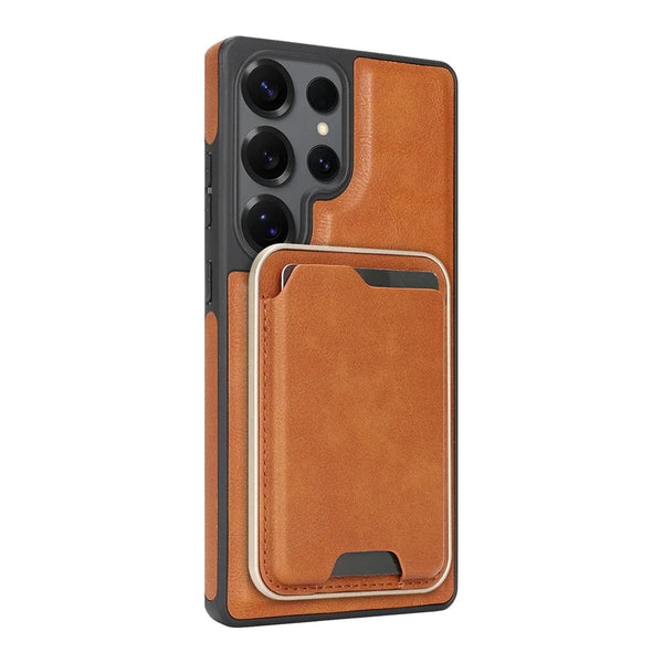 2 IN 1 Leather Phone Case for Samsung Galaxy S25 Ultra S24 Plus S23 + S25U Magnetic Ultra Thin Cards Holder Slots Phone Cover