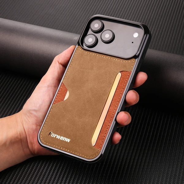 Leather Case For Iphone 17 Air 16 Promax 15 Plus 14 Pro Max 13 12 mini 11 Iphone17 Iphone16 Card Slots Cards Holder Phone Cover