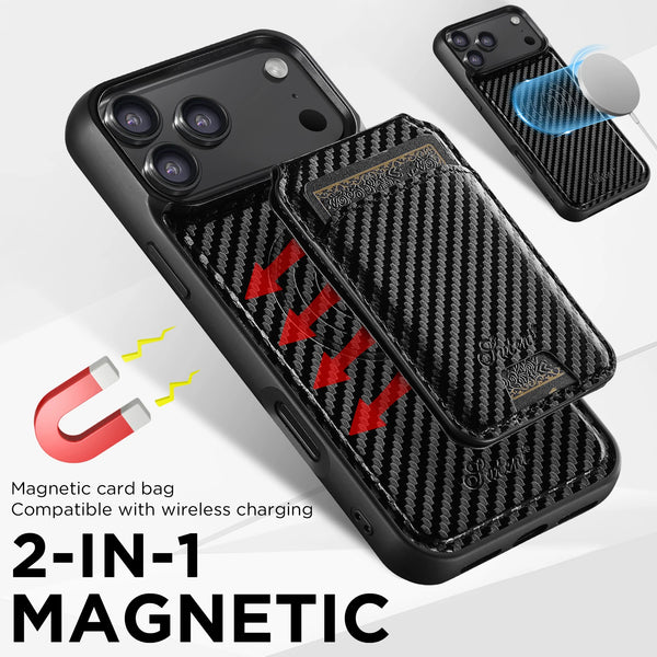 SUTENI Magnet Wireless Charging Phone Case Card Holder Bag Stand Luxury Faux Leather For iPhone 17 Pro Max 16 Plus 15 14 13 12