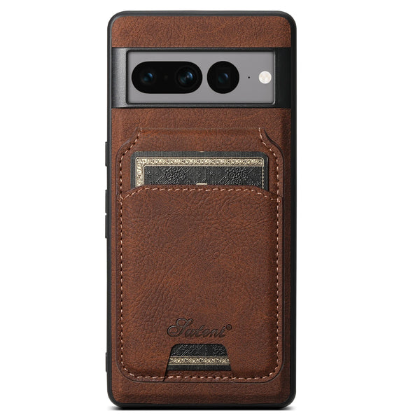 SUTENI Wireless Charging Phone Case Magnet Card Holder Stand Faux Leather For Google Pixel 9XL 8Pro 7A 6