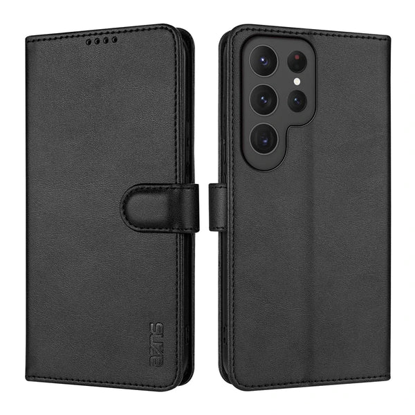 Flip Wallet Case For Samsung Galaxy S25 Ultra S24 Fe S23 Plus S22 S25U Leather Cash Cards Slots Magnetic Closure Phone Cover