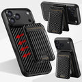 SUTENI Phone Case Magnet Wireless Charging Card Holder Stand Luxury Faux Leather For iPhone 17 Pro Max 16 Plus 15 14 13 12