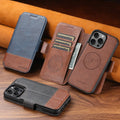 SUTENI Faux Leather Wireless Charging Card Holder Stand Wallet Magnetic Flip Cover Phone Case For iPhone 16 Pro Max 15 Plus 14