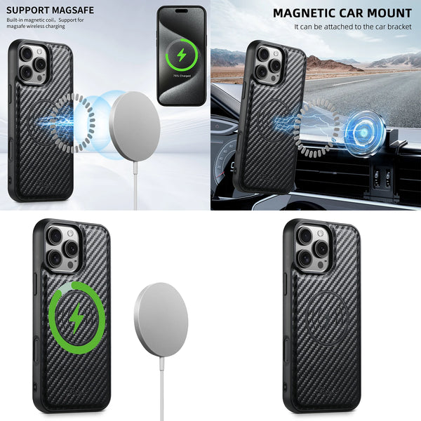 SUTENI Luxury Faux Leather Phone Case Wireless Charging Magnet Tartan For iPhone 17 Pro Max 16 Plus 15 14 13 12