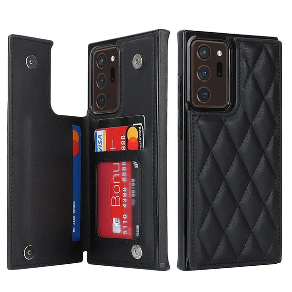 Magnetic Flip Leather Case for Samsung Galaxy S26 Ultra S25 FE S24 Plus S23 S22 S21 A16 A36 A56 Double Button Wallet Cards Cover