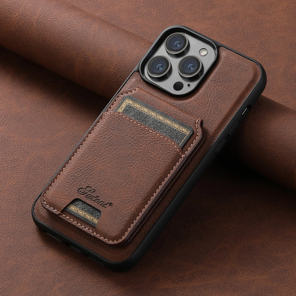 Wallet Phone Case Card Holder Leather Magnetic Pocket Cover For Wireless Charging For iPhone 12 13 14 15 16 Plus 17 ProMax