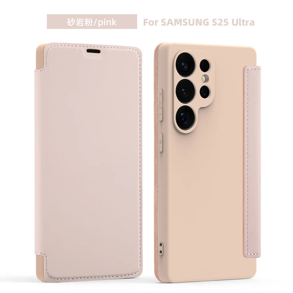 Soft Silicone Flip Case for Samsung Galaxy S25 Ultra S24 Plus S23 S22 S25U S24U S23U Cards Holder Card Slots Phone Case