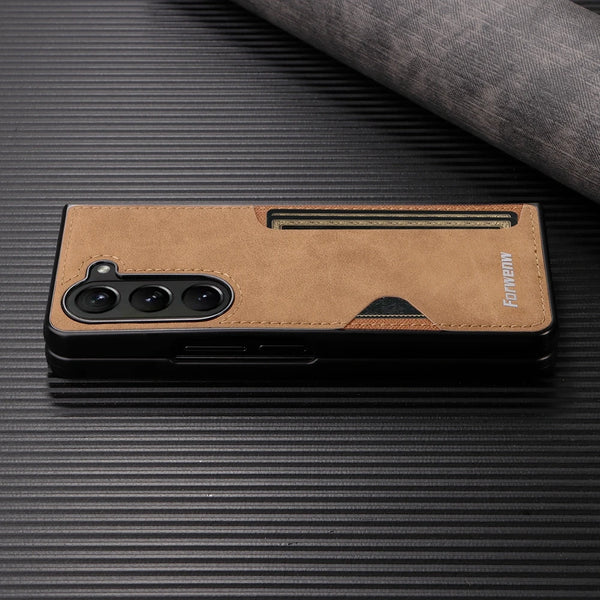 Leather Case For Samsung Galaxy Z Fold 7 6 5 4 3 ZFold7 Fold7 Fold6 Fold5 Fold4 Fold3 Card Slots Cards Holder Phone Cover