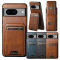 Leather Case For Google Pixel 10 10Pro 9 9Pro 8 8A 8Pro 7 7A Pro XL Shockproof Cards Slots Card Holder Kickstand Phone Cover