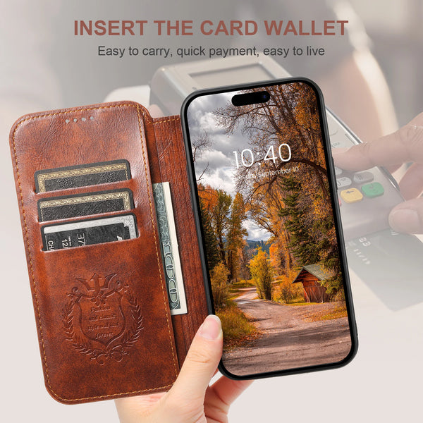 SUTENI Magsafe Leather Phone Case For iPhone 12 13 14 15 16 17 Pro Max Plus Flip Cover Wallet For Men Card Holder