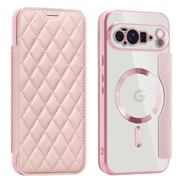 Wireless Charging Flip Leather Case for Google Pixel 7A 8A 9 10 Pro 9A XL Pixel10 Magnetic Card Slots Cards Holder Phone Cover