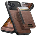 SUTENI Wireless Charging Magnet Phone Case Card Holder Stand Faux Leather For iPhone 17 Pro Max 16 Plus 15 14 13 12