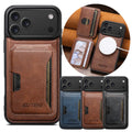 2 in 1 Leather Case For iPhone 17 Promax Air 16 Pro max 15 Plus 14 Pro 13 Pm 12 Cards Slots Holder Kickstand Phone Cover