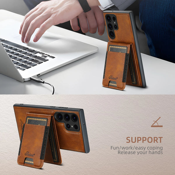 Wallet Phone Case Card Holder Leather Magnetic Pocket Cover Magsafe Wireless charging For Samsung Galaxy S26Ultra S25Plus S24