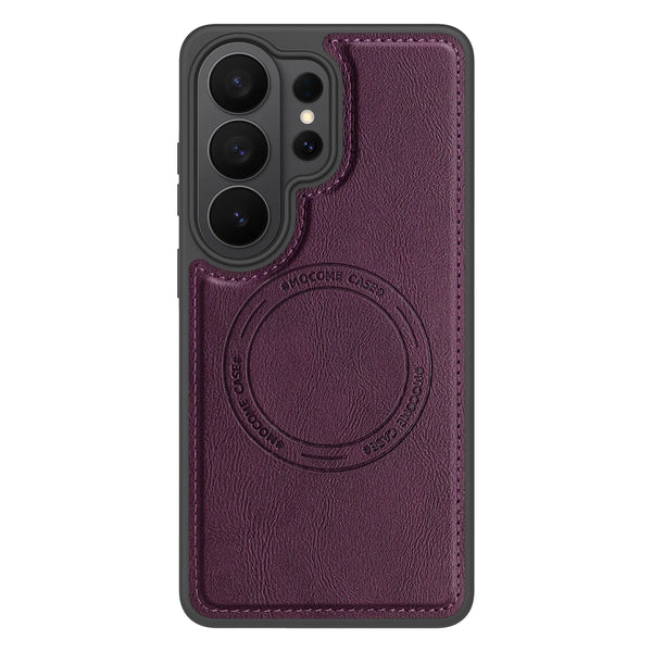 Wireless Charging Leather Case for Samsung Galaxy S26 Ultra S25 Edge Fe S24 Plus S23Ultra S25U S26U S22U Magnetic Phone Cover