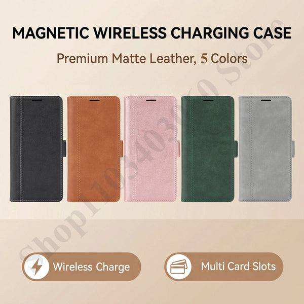 2 in 1 Leather Wallet  Flip Case for IPhone 17 Air Promax 16 Pro Max 15 Plus 14 Pm 13 12 Magsafe Card Slots Holder Phone Cover