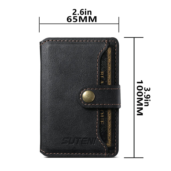 SUTENI Magnetic phone case Card holder Wallet Luxury PU leather black/brown/blue/purple