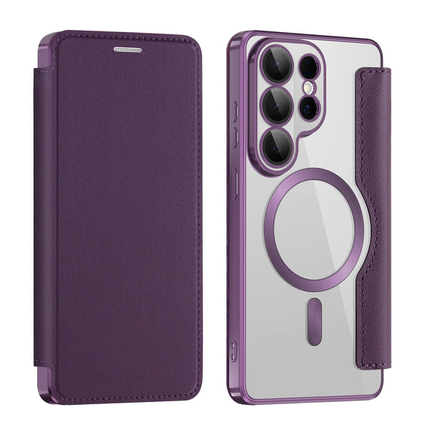 Leather Flip Case for Samsung Galaxy S26 S25 S24 S22 S23 Fe Plus Ultra S25U Card Holder Magnetic Camera Protection Phone Cover