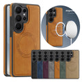 Wireless Charging Leather Case for Samsung Galaxy S26 Ultra S25 Edge Fe S24 Plus S23Ultra S25U S26U S22U Magnetic Phone Cover