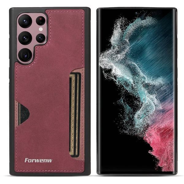 Leather Case for Samsung Galaxy S25 Edge Ultra S24 Plus Fe S23 S22 S21 S20 S25U S24U S23U Card Slots Carder Holder Phone Cover