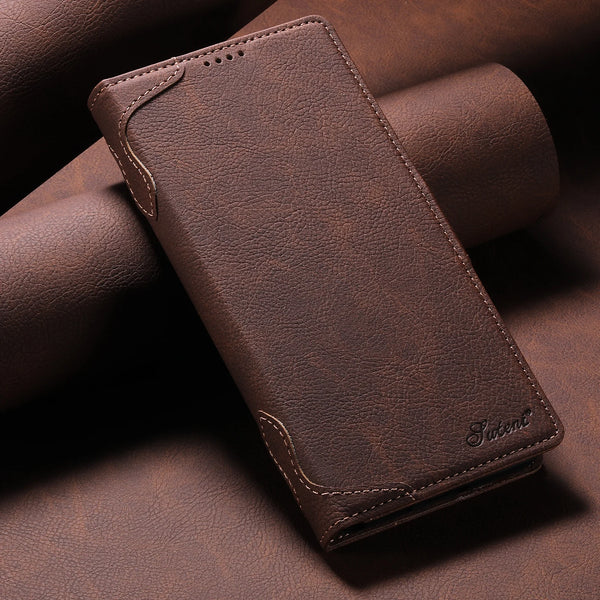 Wireless Charging Faux Leather Card Holder Stand Wallet Magnetic Button Flip Cover Phone Case For Samsung Galaxy S26 Ultra S25