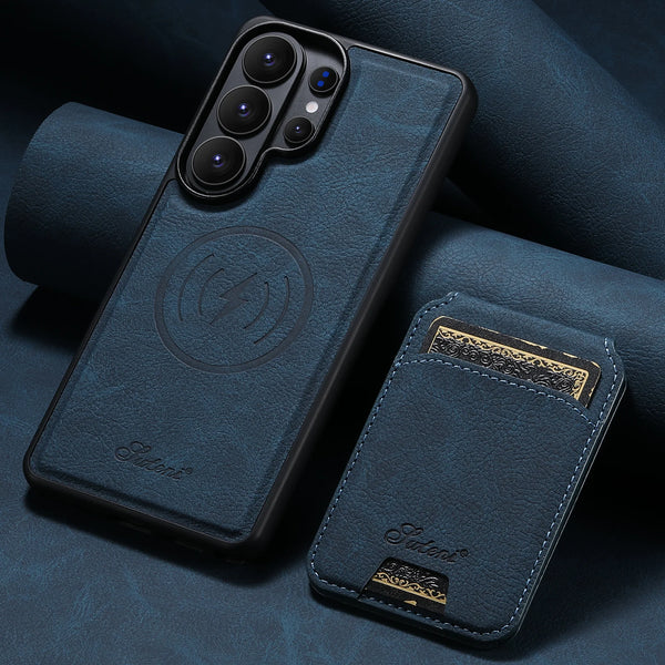 SUTENI Wireless Charging Phone Case Magnet Card Holder Stand Faux Leather For Samsung Galaxy S26 Ultra S25 Plus S24 S23+