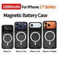 10000mAh Magnetic Battery Case for iPhone 17 Air 17 Pro Max Portable Charger Case Wireless Charging Power Bank Charger Cover