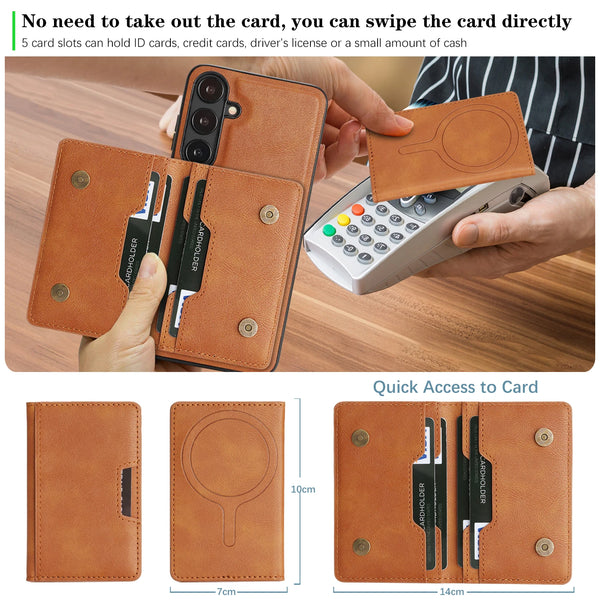 2 in 1 Leather Case For Samsung Galaxy A37 A57 A17 A14 A15 A34 A36 A53 A55 A16 A26 A35 A52 A54 A56 4G 5G Card Slot Phone Cover