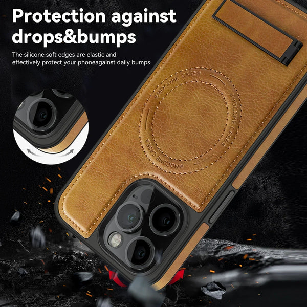 Leather Case for IPhone 16 Promax 15 Pro Max 14 Plus 13 12 iphone16 Magnetic Magsafe Wireless Charging Shockproof phone Cover