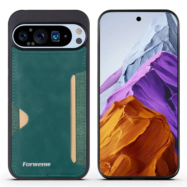Cards Slot Leather Case For Google Pixel 9 9A 9Pro 9ProXL 10 10Pro 10ProXL Pro XL Shockproof Card Holder Phone Back Cover
