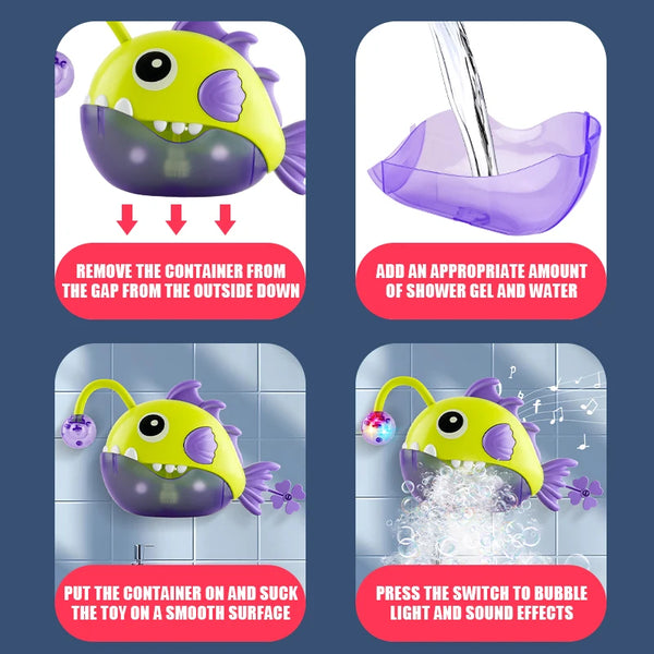 Baby Bath Soothing Toy, Bathroom Bubble Machine, Children's Fish Tank Water Play, Electric Early Education Bubble Blower