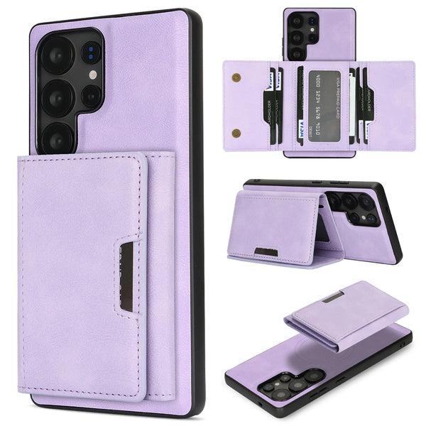 2 in 1 Magnetic Leather Case For Samsung Galaxy S25 + S25Edge S24 Ultra S23 Plus S25U S24U S23U 7 Card Slots Holder Phone Cover