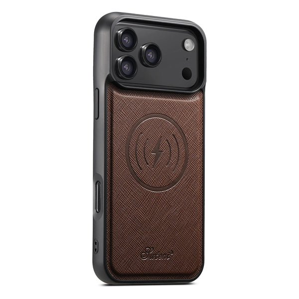 SUTENI Wireless Charging Phone Case Luxury Faux Leather Magnet For iPhone 17 Pro Max 16 Plus 15 14 13 12
