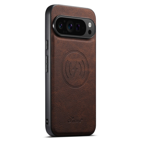 SUTENI Magnet Wireless Charging Card Holder Stand Luxury Faux Leather Phone Case For Google Pixel 10 Pro XL 9 8A 7 6
