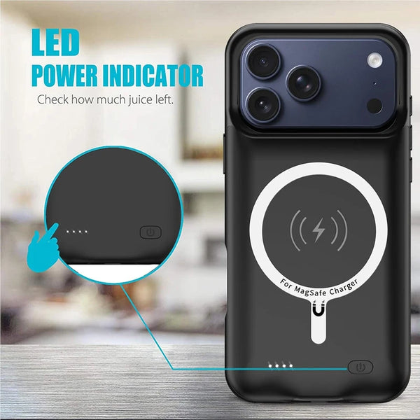 10000mAh Magnetic Battery Case for iPhone 17 Air 17 Pro Max Portable Charger Case Wireless Charging Power Bank Charger Cover