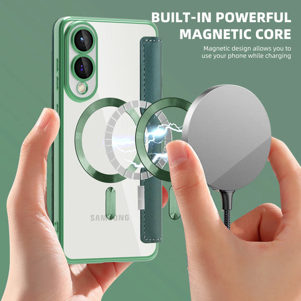 Flip Case for Samsung Galaxy S25 Ultra Edge S24 Plus Fe S23 S22 Magnetic Wireless Charging Card Slots Card Holder Phone Cover