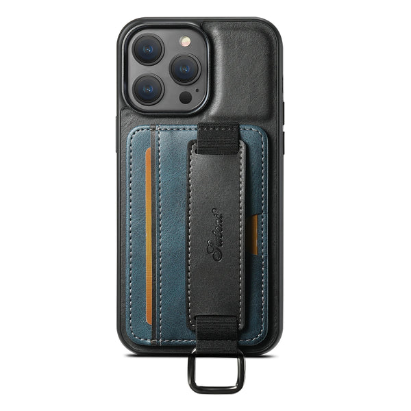 SUTENI Wrist strap Leather Wallet Phone Case For iPhone 16 Pro Max 15 Plus 14 13 Mini 12 Pro 11 X XS XR Card Slot Holder Cover