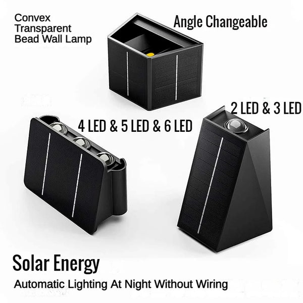 Solar Wall Lights Outdoor Garden Lighting External Solar Powered Led Outdoor Lamp Wall Sconces Yard and Garden Decors Decoration
