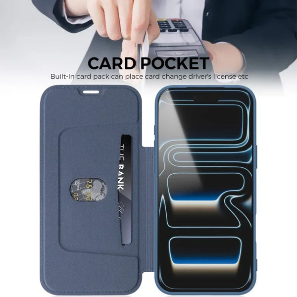 Soft Silicone Flip Case for iphone Air 17 Promax 16 Pro Max 15 Plus 14 Pro 12 13 iphone17 iphone16 Cards Slot Holder Phone Cover