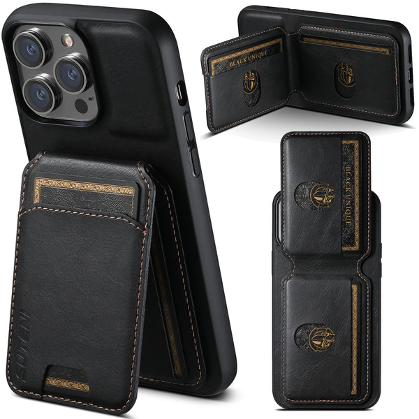 SUTENI Card Holder Leather Magnetic Pocket Cover Wallet Phone Case For iPhone X XS XR 11 12 13 14 15 Plus 16 17 Pro Max