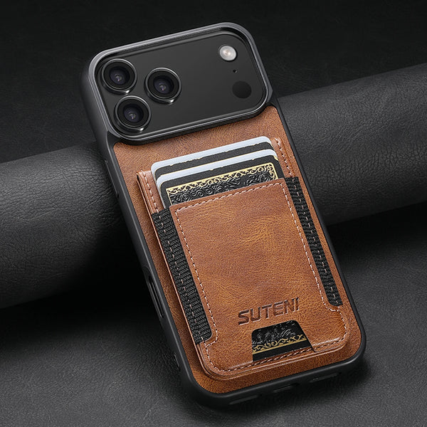 SUTENI Card Holder Bag Phone Case Luxury Faux Leather Stand For iPhone 17 Pro Max 16 Plus 15 14 13 12