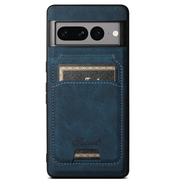 SUTENI Wireless Charging Phone Case Magnet Card Holder Stand Faux Leather For Google Pixel 9XL 8Pro 7A 6