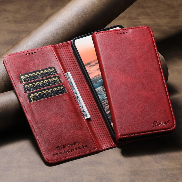 SUTENI Faux Leather Card Holder Stand Wallet Magnet Flip Cover Phone Case For Samsung Galaxy S26 Ultra S25 Plus S24 S23+
