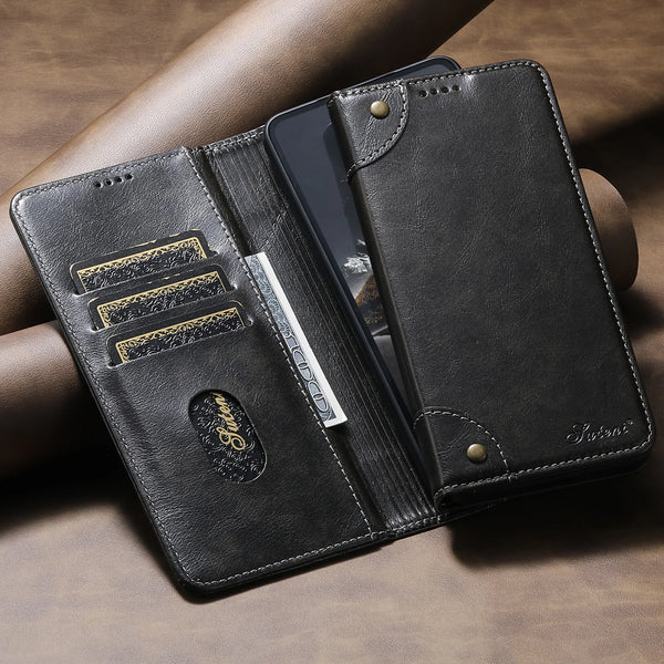 SUTENI Phone Case Faux Leather Card Holder Stand Wallet Magnet Flip Cover For Galaxy S26 Ultra S25 Plus S24 S23+