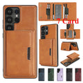 2 in 1 Magnetic Leather Case For Samsung Galaxy S25 + S25Edge S24 Ultra S23 Plus S25U S24U S23U 7 Card Slots Holder Phone Cover