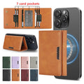 Magnetic Cards Slots Bag For Samsung iphone 16 15 14 13 12 11 Xiaomi Google Phone Kickstand Cards Holder for All Smartphones
