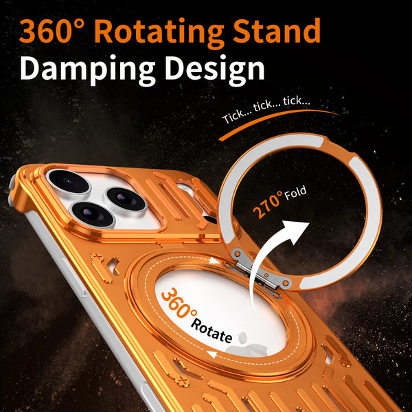 Heat Dissipation Rotating Stand for Magsafe Phone Case for IPhone 17AIR Pro Max 16 15 Pro Metal Mechanical Arm Hollow Out Funda