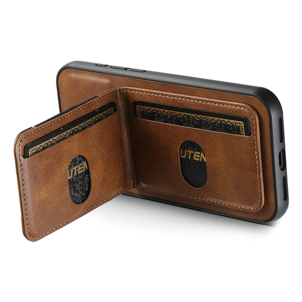 SUTENI Card Holder Phone Case Luxury Faux Leather Stand For iPhone 17 Pro Max 16 Plus 15 14 13 12