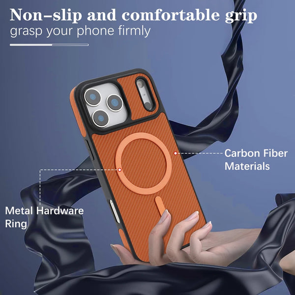 Carbon Fiber Pattern Magsafe Phone Case For Iphone 17 Air 16 Promax 15 Pro Max 14 Plus 13 12 16e Wrieless Charging Phone Cover